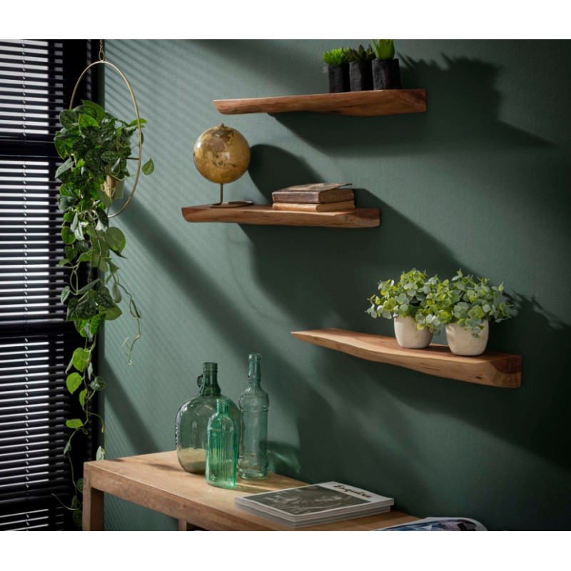 ZI Wall shelf live edge 60cm set/3